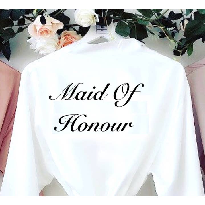 Lulabay - Vente Peignoir – femme - Peignoir de mariée personnalisé Lulabay pour femme en satin à fente latérale7