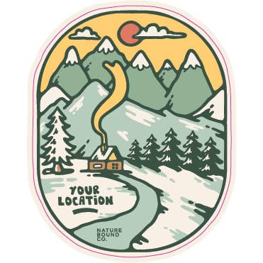 Snow Cabin Sticker | Sunset for wholesale by Nature Bound Co