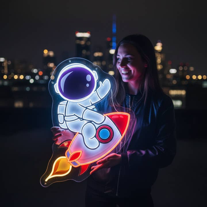 Enseigne murale moderne personnalisée avec logo néon imprimé UV pour la vente par Light Your Way