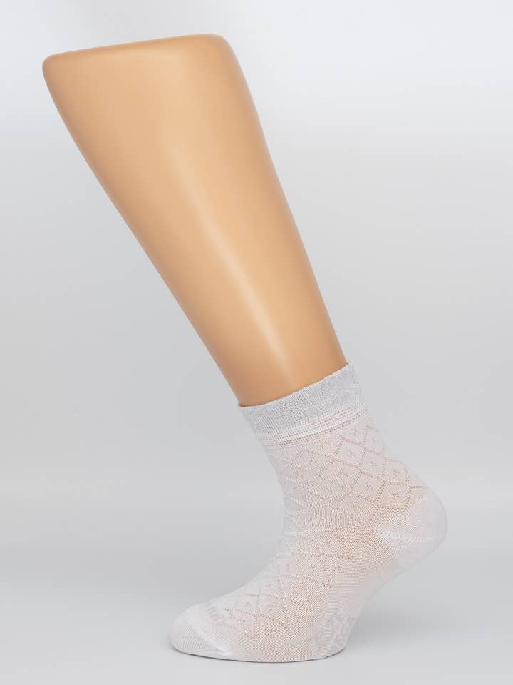 Calcetines perforados para niña con puño de lúrex para venta al por mayor de Calze Yemega