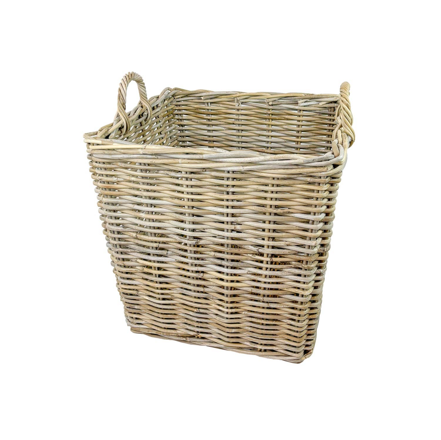 Grey Set of 2 Square Rattan Baskets for wholesale on Faire4