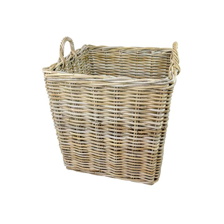 Grey Set of 2 Square Rattan Baskets for wholesale on Faire4