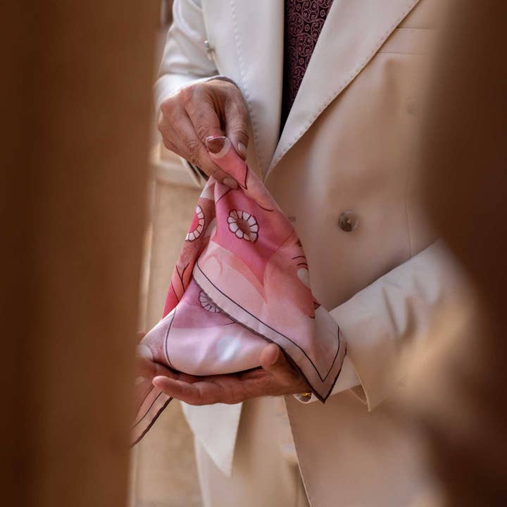 Elizabetta Made in Italy USA - Wholesale Pocket Square - Men's - Prato - Silk Pocket Square - Spanish Pink5