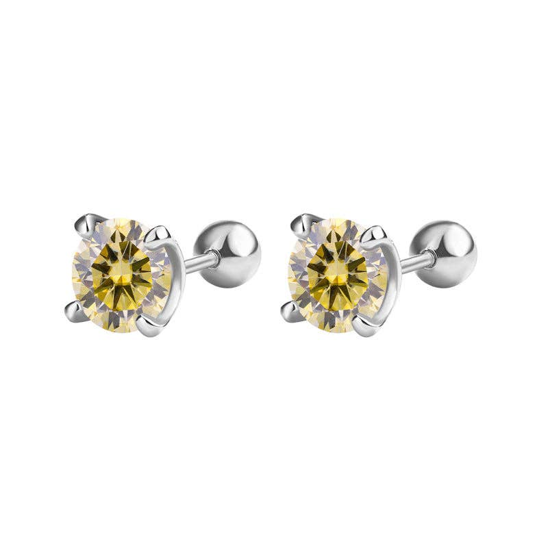Perimade & Co. LLC - Wholesale Stud/Post Earrings - Color Moissanite Ball End Earrings in 925 Sterling Silver5