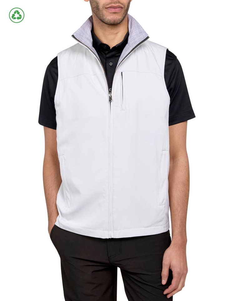 OMKEERBAAR VEST MET STEVIG/TEXTUURPRINT voor wholesale door CON.STRUCT Green