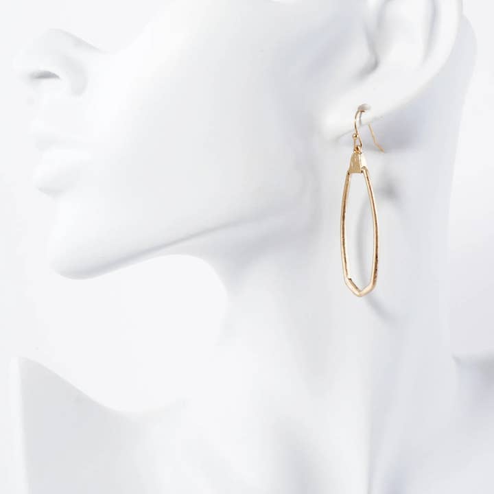 Wild Honey - Wholesale Dangle Earrings - Metal Brushed-Texture Long Doorknocker Dangle Earrings1