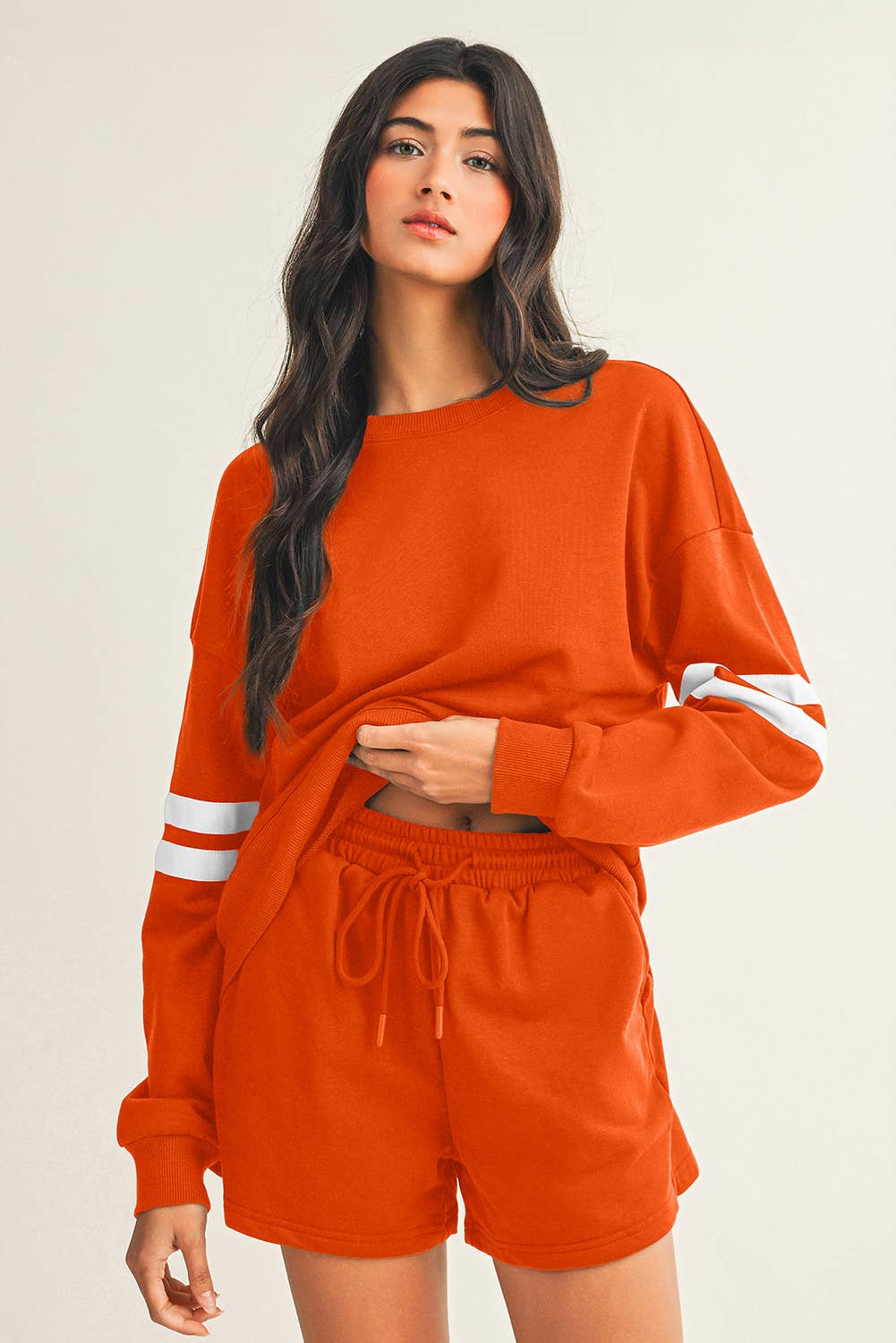 Little Daisy Closet - Wholesale Lounge Set - Women's -  LDC Solid Casual Pocket Shift Long Sleeve Top And Pants Set2