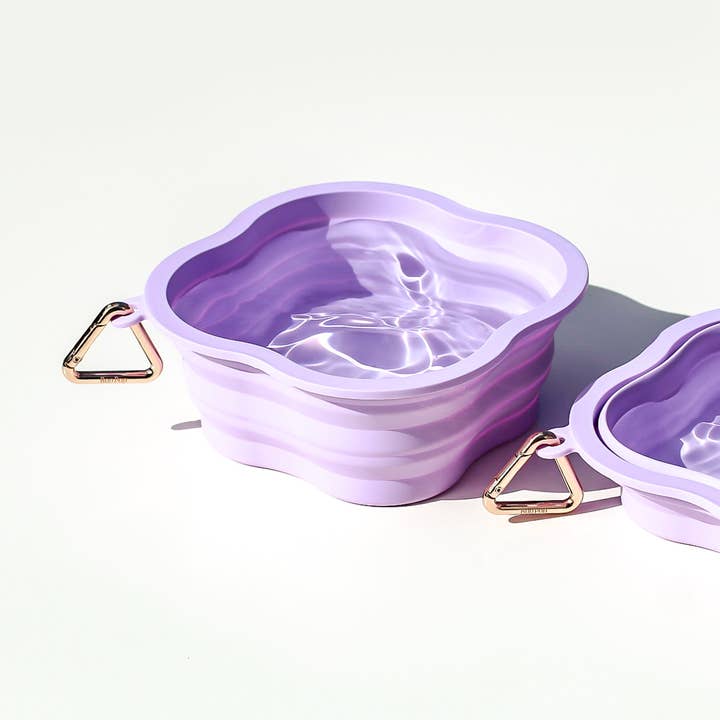 Collapsible Water Bowl Silicone BPA Free | Lilac for wholesale by Bop Pop Pets