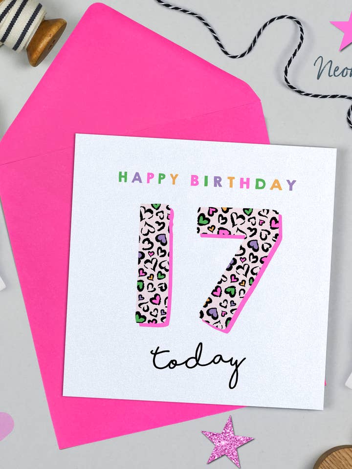 Leopard Love 17th Birthday for wholesale by Michelle Fiedler Design