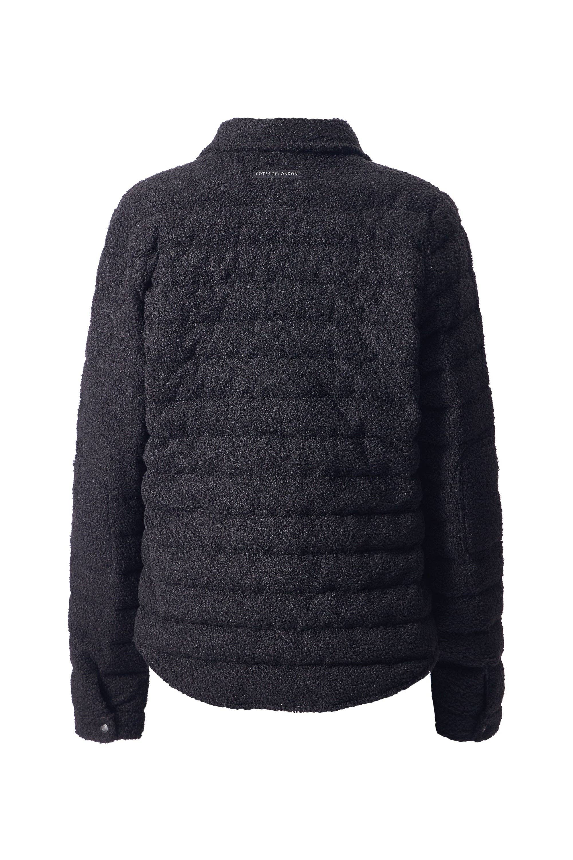 Cotes of London - Wholesale Puffer Jacket - Women's - The Harrow Bouclé | Down Shirt | Midnight Black5