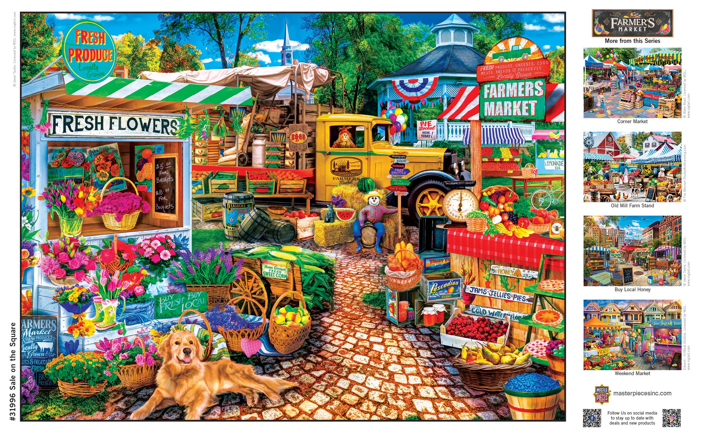 Masterpieces Puzzles - Wholesale Puzzle - Adult - Farmer's Market - Sale on the Square 750 Piece Puzzle3
