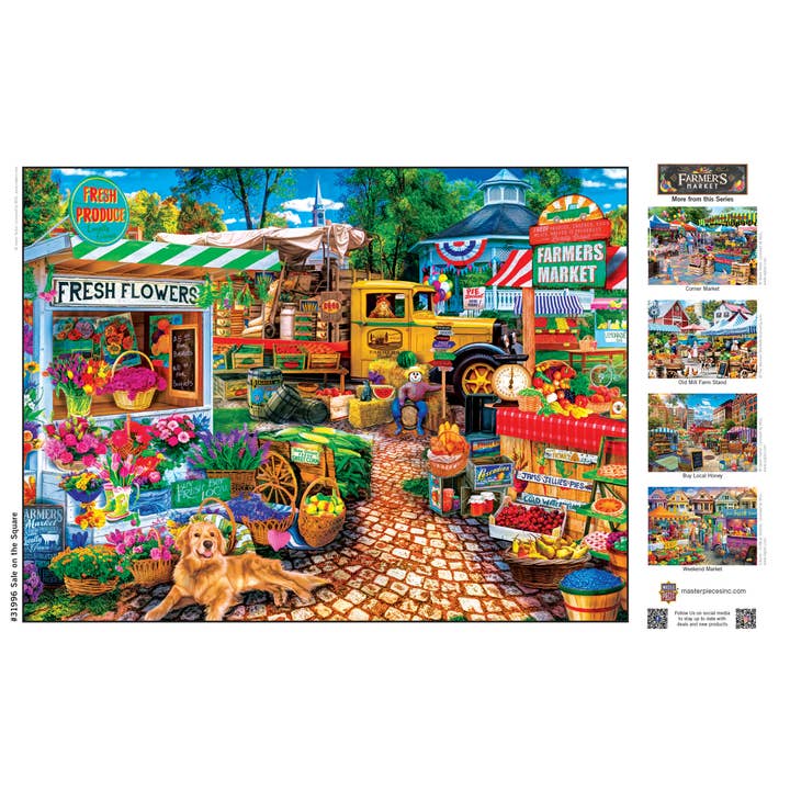 Masterpieces Puzzles - Wholesale Puzzle - Adult - Farmer's Market - Sale on the Square 750 Piece Puzzle3