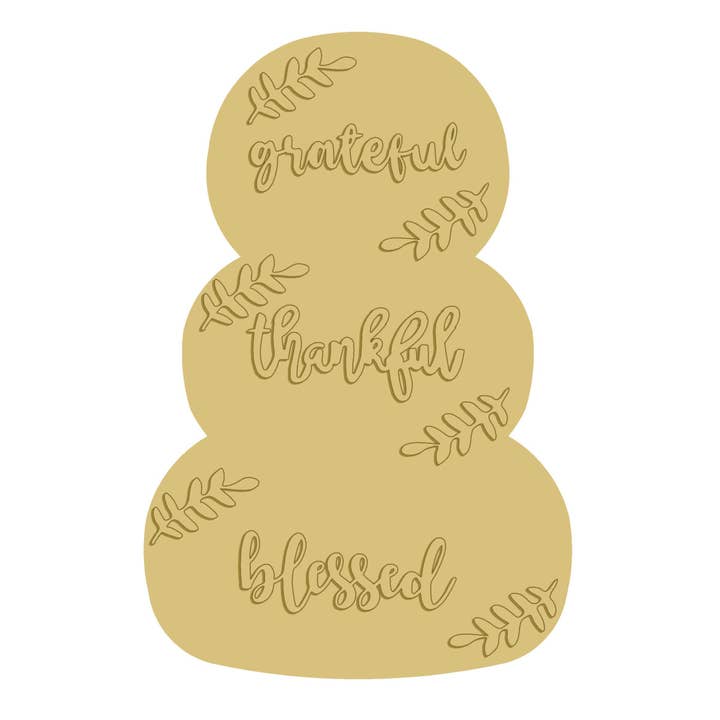 3D Grateful Thankful Blessed Stacked Pumpkin Unfinished for wholesale by Diverse Woodworking