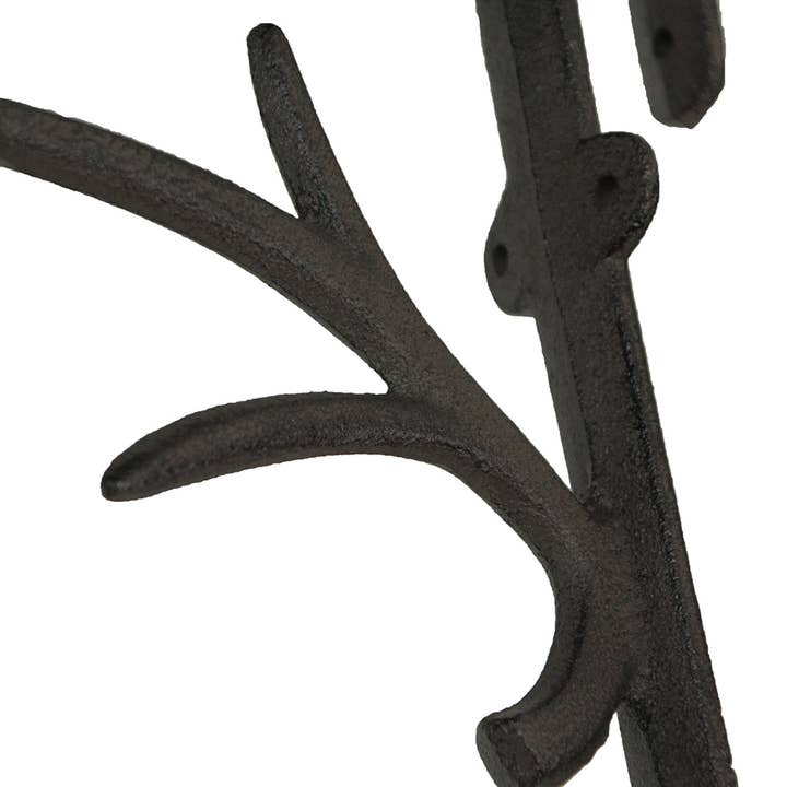 Zeckos - Wholesale Wall Mounted Shelf - Set of 2 Cast Iron Brown Antler Shelf Brackets