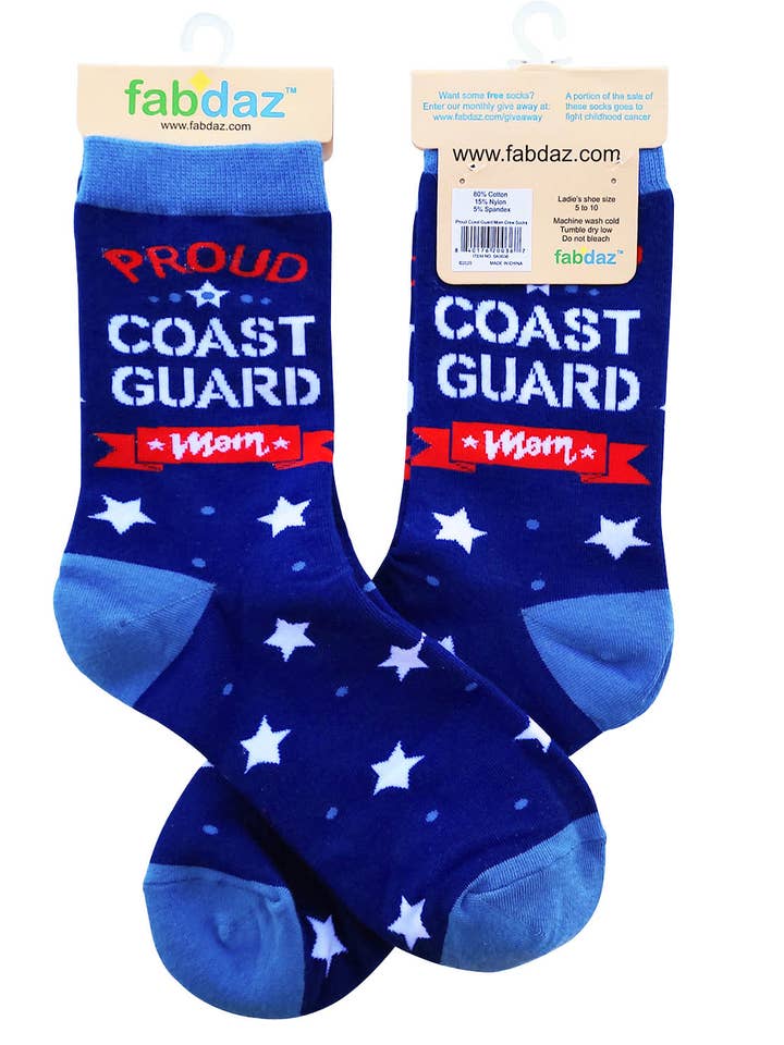 Fabdaz - Wholesale Socks - Women's - Proud Coast Guard Mom Women's Crew Socks4