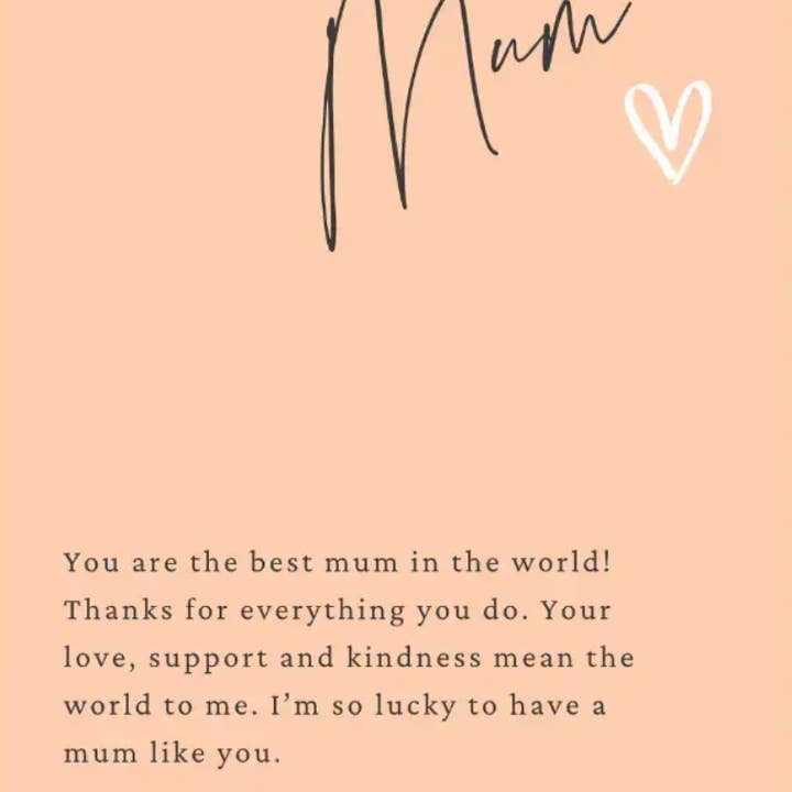 Petimo – wholesale Mother’s Day card – Little Notes Mum You Are Amazing Card - Peach1
