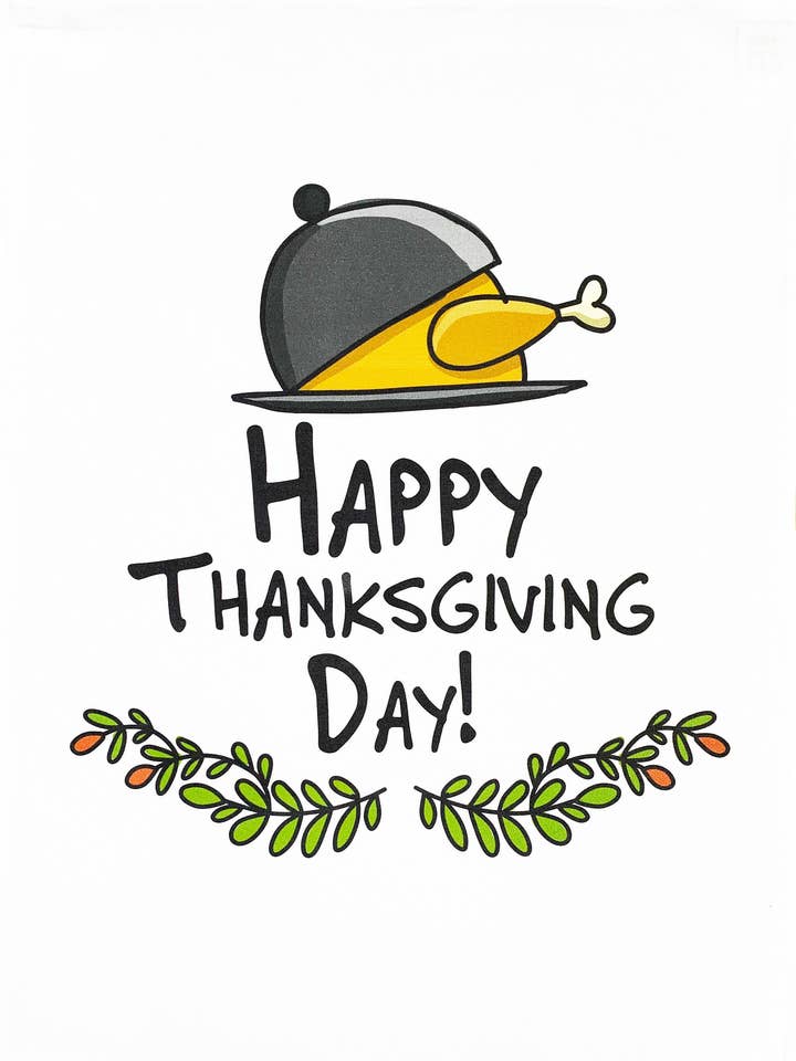 Happy ThanksgivingDay Large Cotton Tea Towel for wholesale by Half a Donkey