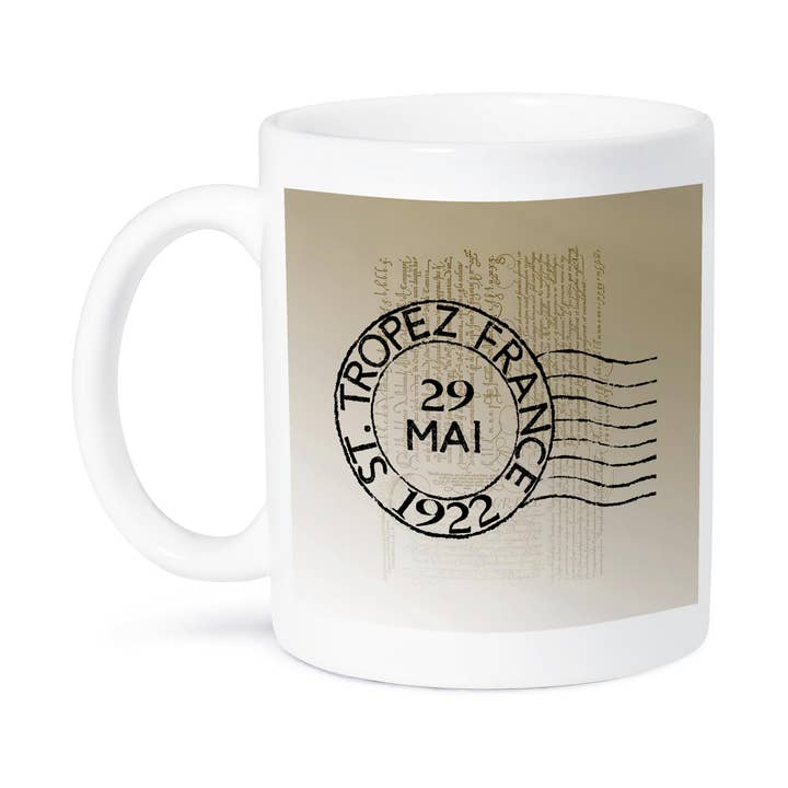 3dRose - Wholesale Coffee Mug - 3dRose, St. Tropez Vintage French Art Postage Stamp, Mug8