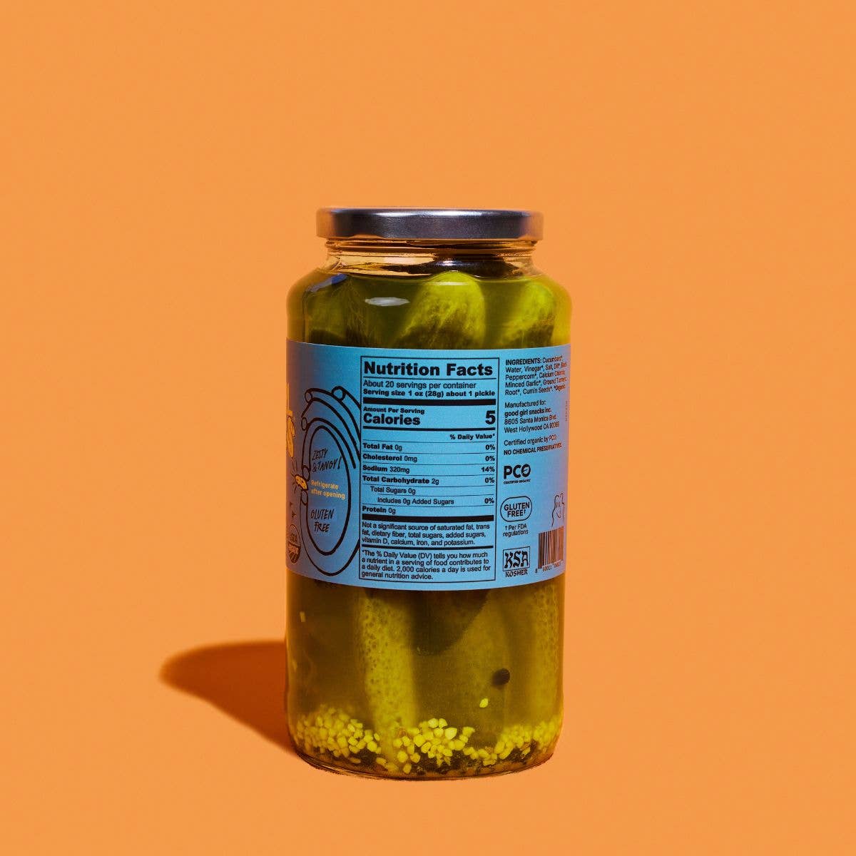 Good Girl Snacks - Wholesale Pickled Vegetables - HOT GIRL PICKLES Original Dill 32oz (6 x 32oz jars)2