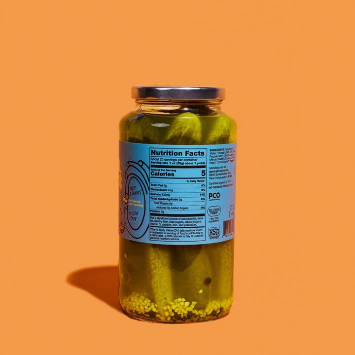 Good Girl Snacks - Wholesale Pickled Vegetables - HOT GIRL PICKLES Original Dill 32oz (6 x 32oz jars)2