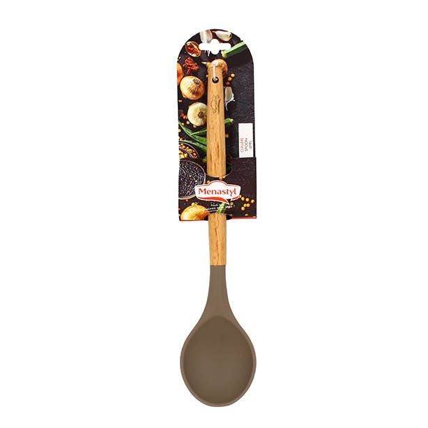 Menastyl - Wholesale Kitchen Spoon - ELIOTT spoon with silicone and wooden handle3