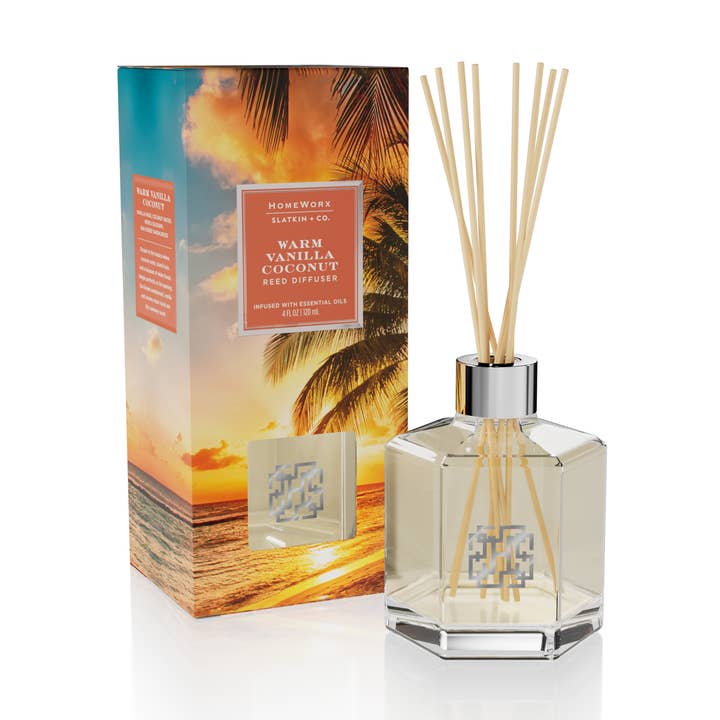 Warm Vanilla Coconut Reed Diffuser for wholesale by HomeWorx by Slatkin + Co.