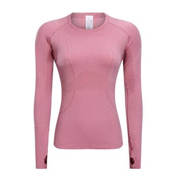 DYI Define Your Inspiration - Wholesale Athletic Top - Women's - DYI Essential Seamless Long Sleeve in Deco Rose1
