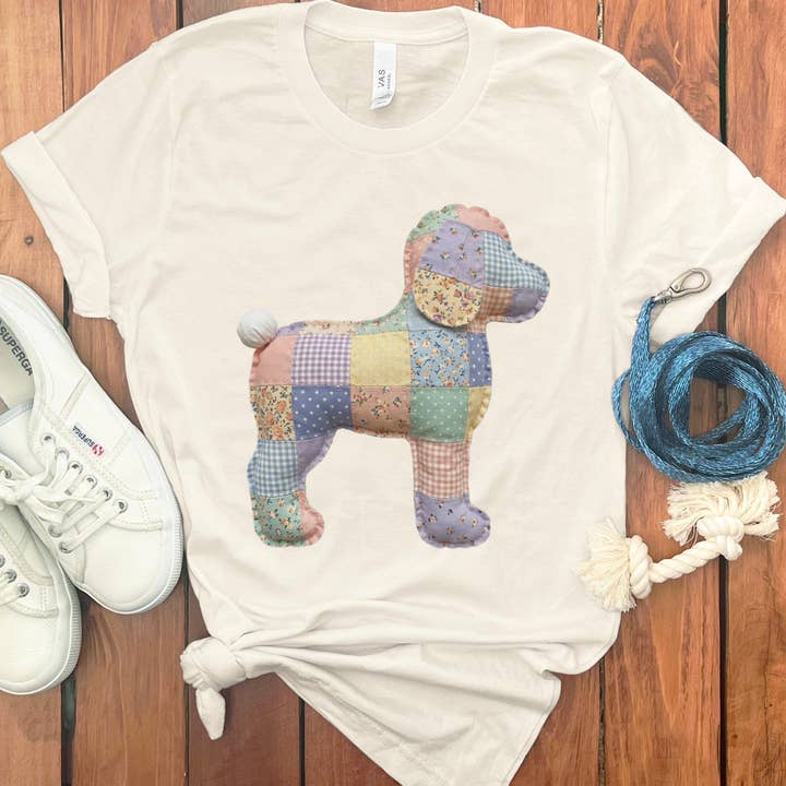 Puppy Jo - Wholesale Screen Printed T-Shirt - Women's - Faux Pastel Quilted Doodle T-Shirt1