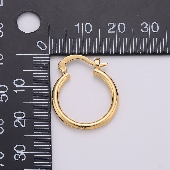 Aim Eternal - Wholesale Hoop Earrings - Tube Hoops Gold, 20mm Gold Hoops, Large Gold Hoop Earrings, Hollow Hoop Earrings, Chunky Hoops, Light Hoops for Every Day Wear Q-2281