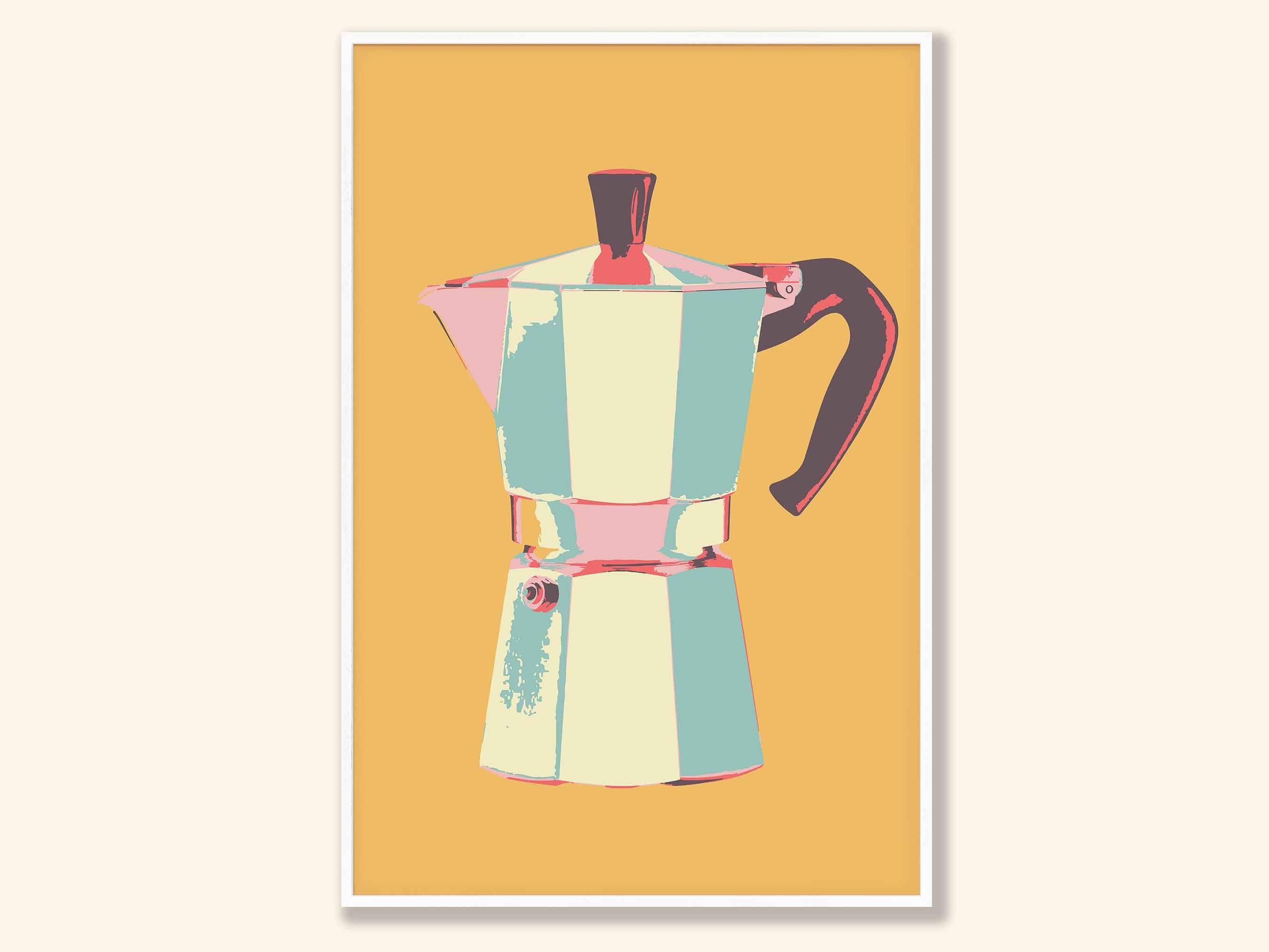 Newpencilbox Art - Wholesale Art Print - Retro Coffee Pot Art Print | Bold Pop Art Kitchen Decor1