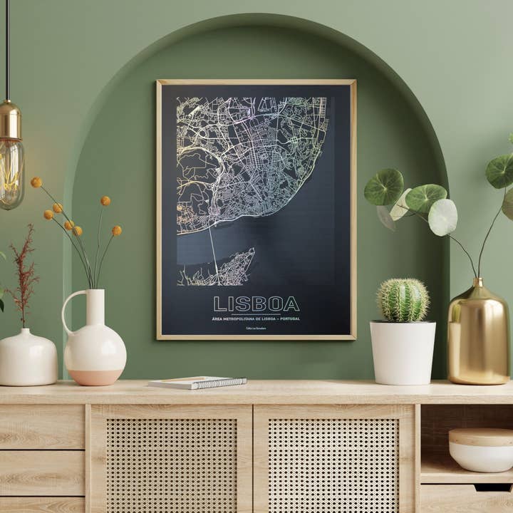 Cartaz Mapa de Lisboa - Mapa Minimalista por atacado de Les Baroudeurs - Édition