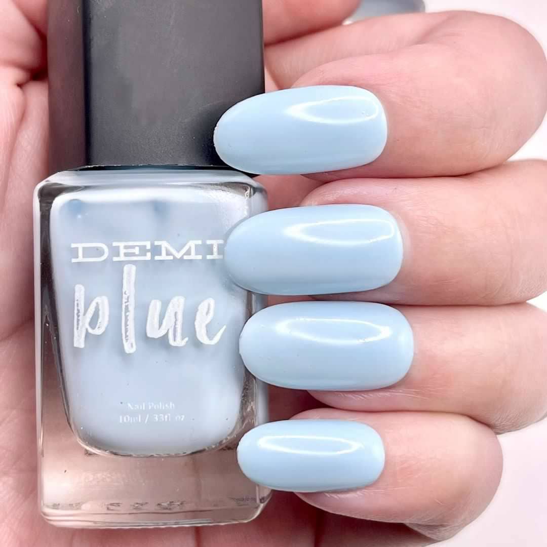 DEMIblue Clean and Vegan Nail Polish - Wholesale Nail Polish - Mirror Mirror – Soft Baby Blue Clean Vegan Nail Polish6
