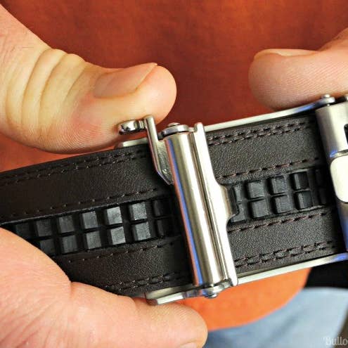 Kore Essentials – wholesale Bälte - Herr – Titan titan spänne & svart full korn läder bälte2