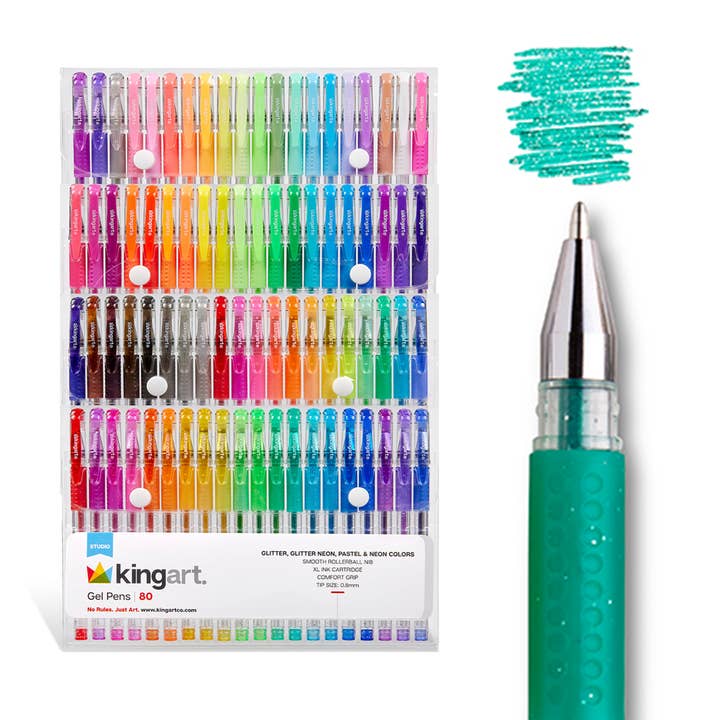 Gel Pens 80 Glitter Colors for wholesale by KINGART