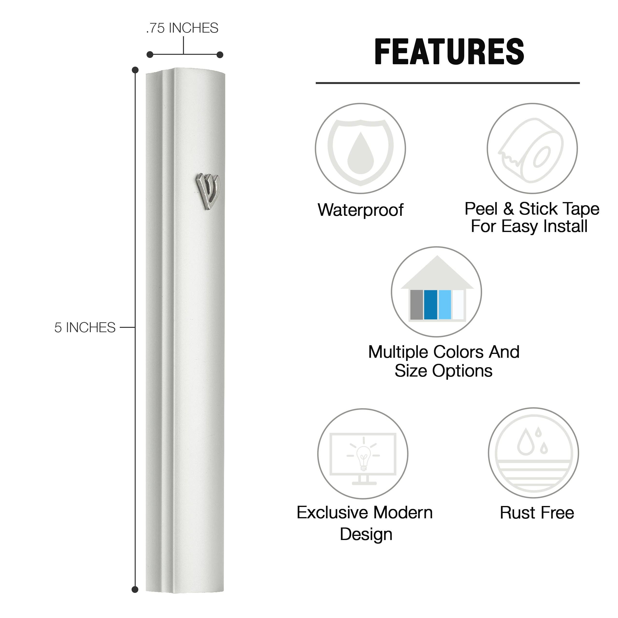 A&S Mezuzot - Vente Décorations de table - Étui Mezouza en aluminium23