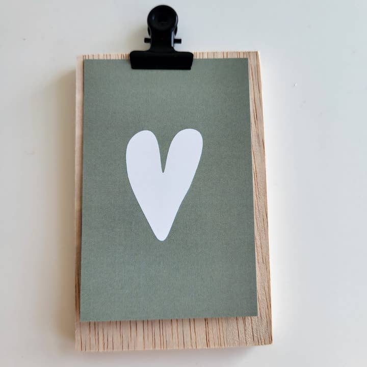 SEQ LIFESTYLE - Wholesale Plaatskaartje - Klembord - Hart Blauw