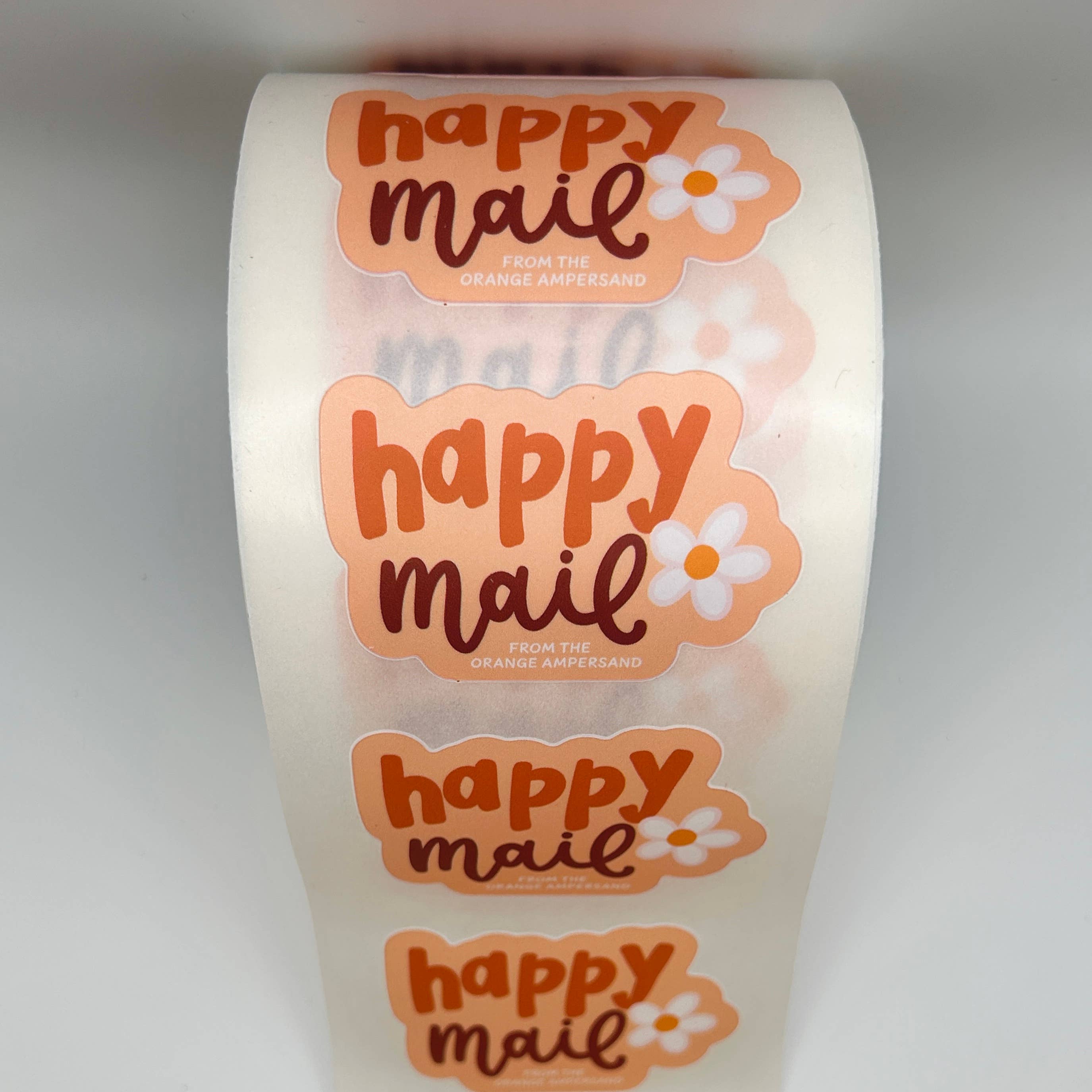 The Orange Ampersand - Wholesale Sticker - Custom Happy Mail Roll Labels (Add Your Biz name!)1