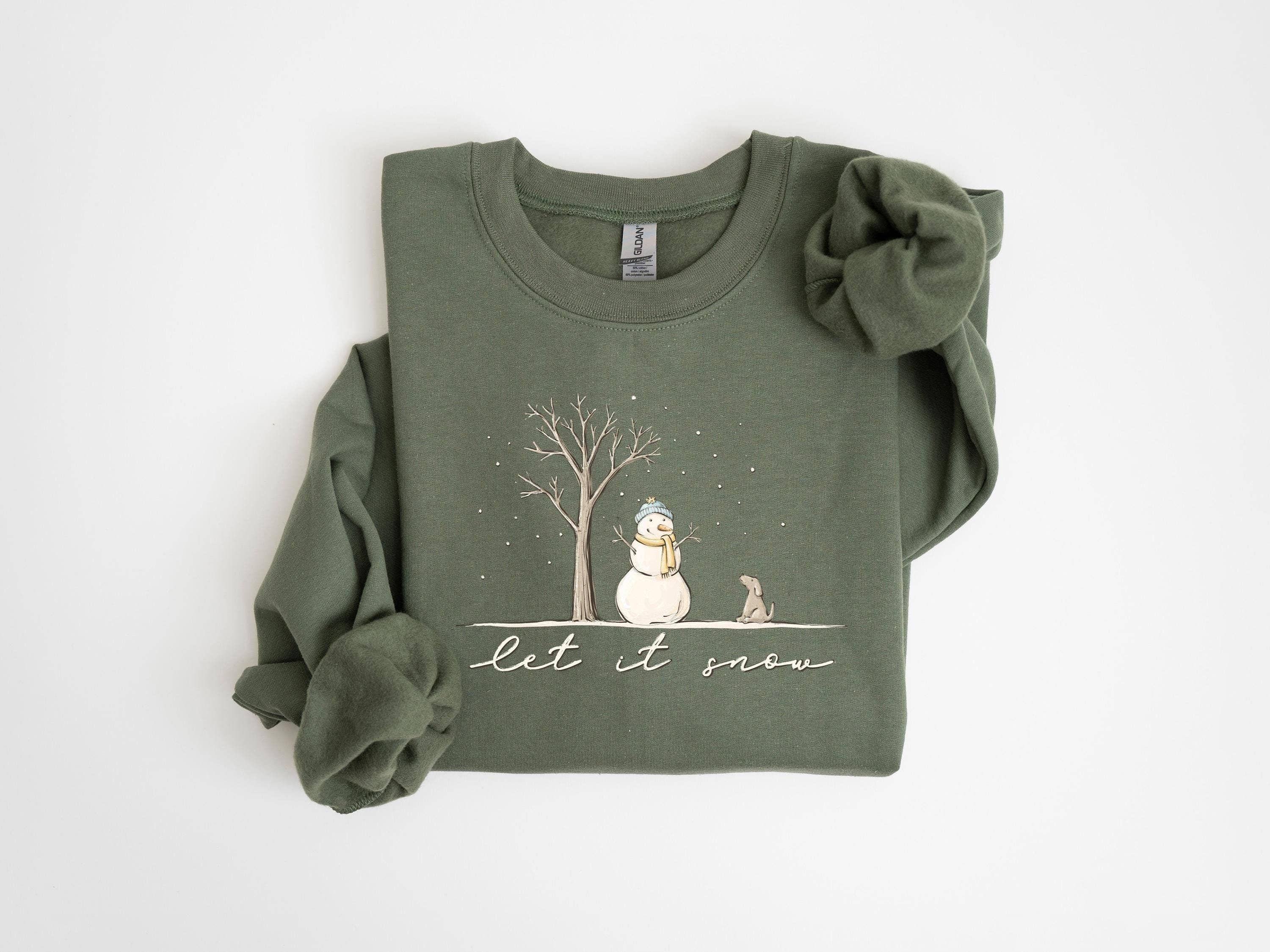 TheKingShirt - Wholesale Graphic Sweatshirt - Women's - Let It Snow Christmas Sweatshirt - Snowman Holiday Top