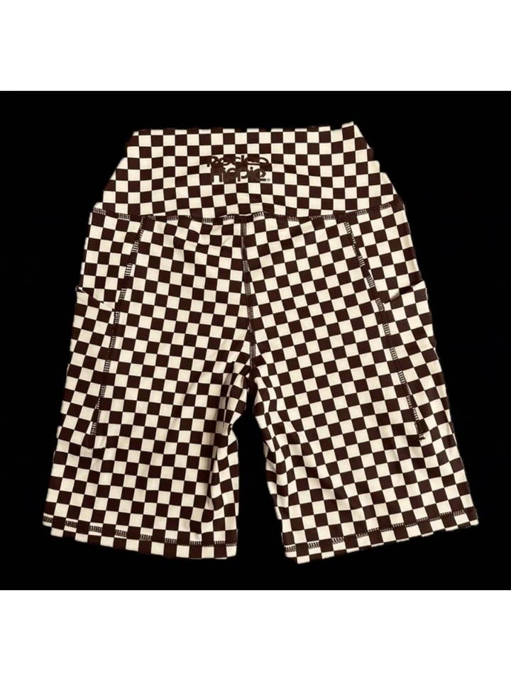 Rodeo Hippie - Wholesale Shorts - Women's - BROWN CHECKERED BIKER SHORTS3
