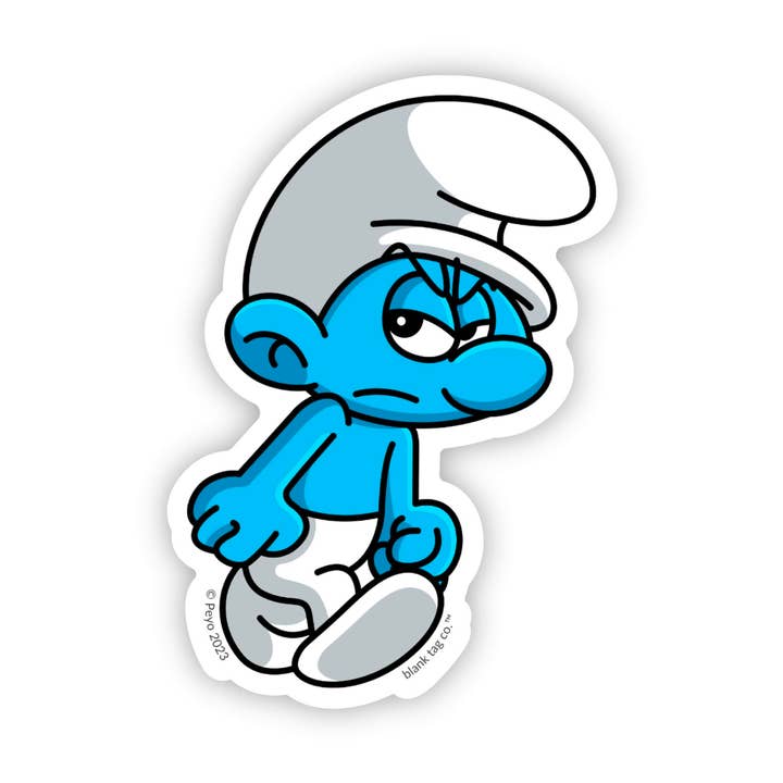Blank Tag Co. Stickers - Wholesale Sticker - The Grouchy Smurf Sticker