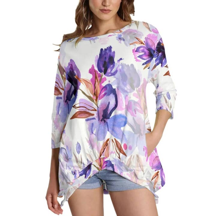 FANTASIA Pleated Hem Sweatshirt for wholesale by Pretty Worthy