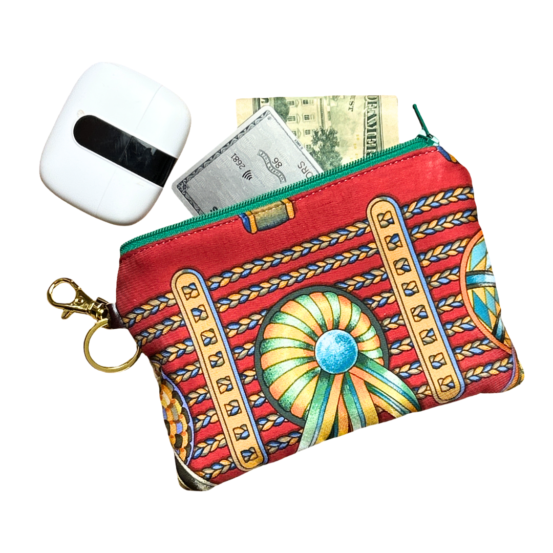 Vintage Luxe Up – Porta-moedas - Mulher por atacado – Rubans du Cheval Venetian Red Coffee Run Porta-chaves Bolsa0