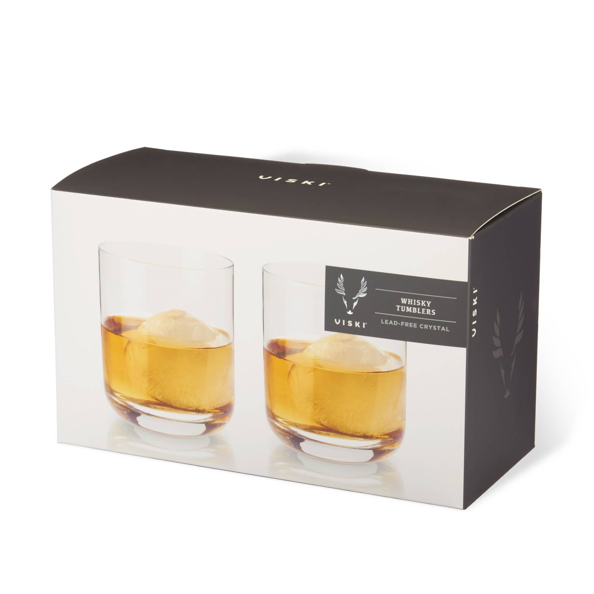 Viski - Vente Verres à cocktail/alcool - Ensemble de 2 verres à whisky bas en cristal Raye™1