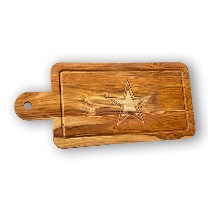 NFL Dallas Cowboys Solid Teak Rectangular Cheese Board for wholesale by Fan Creations