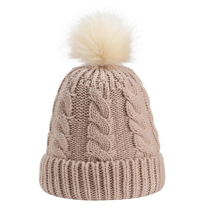 Sheer Trend - Wholesale Beanie – Women's - Solid Color Casual Fur Ball Warm Knitted Hat Beanies2