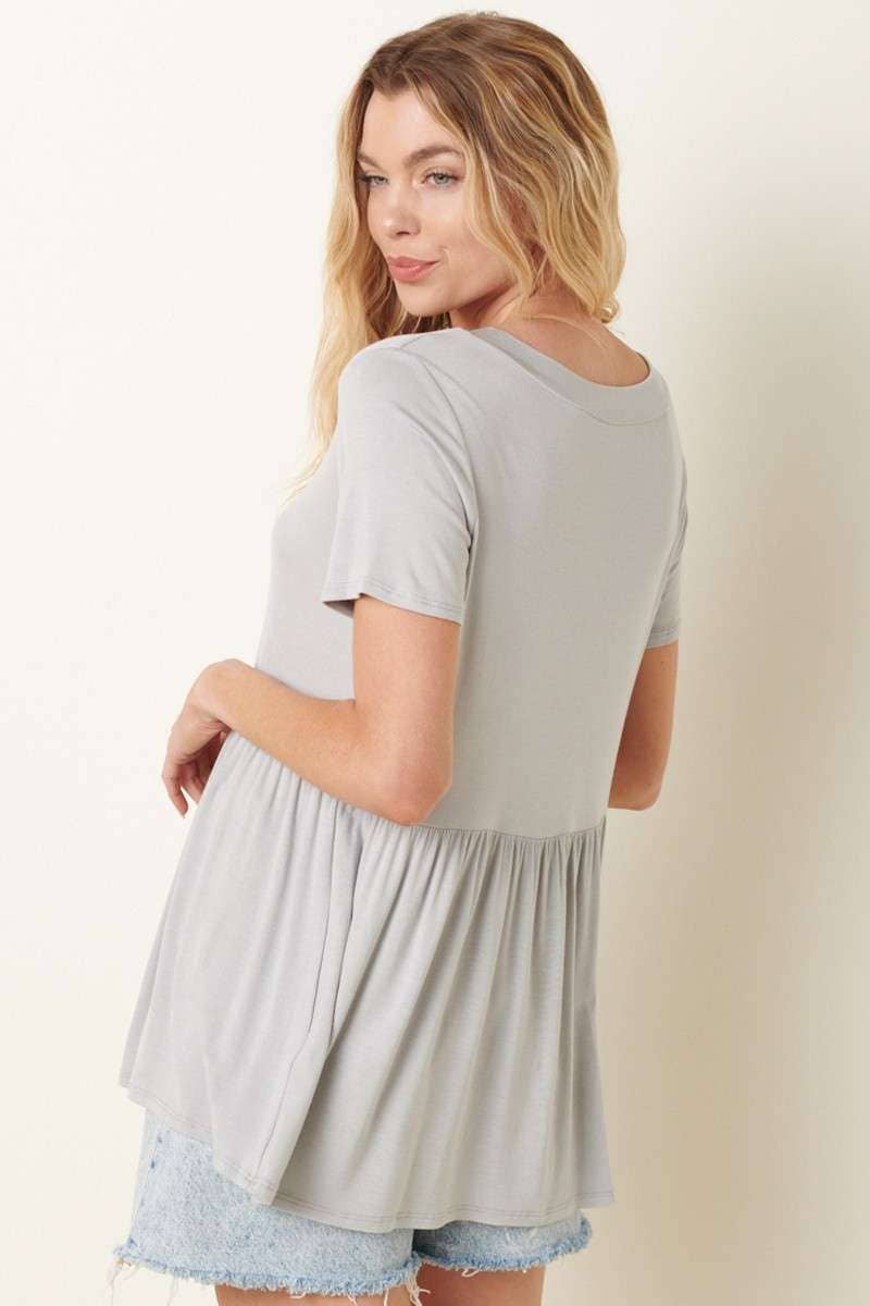 mittoshop - Wholesale Tunic - Women's - BT8128-BAMBOO V-NECK BABYDOLL TOP16