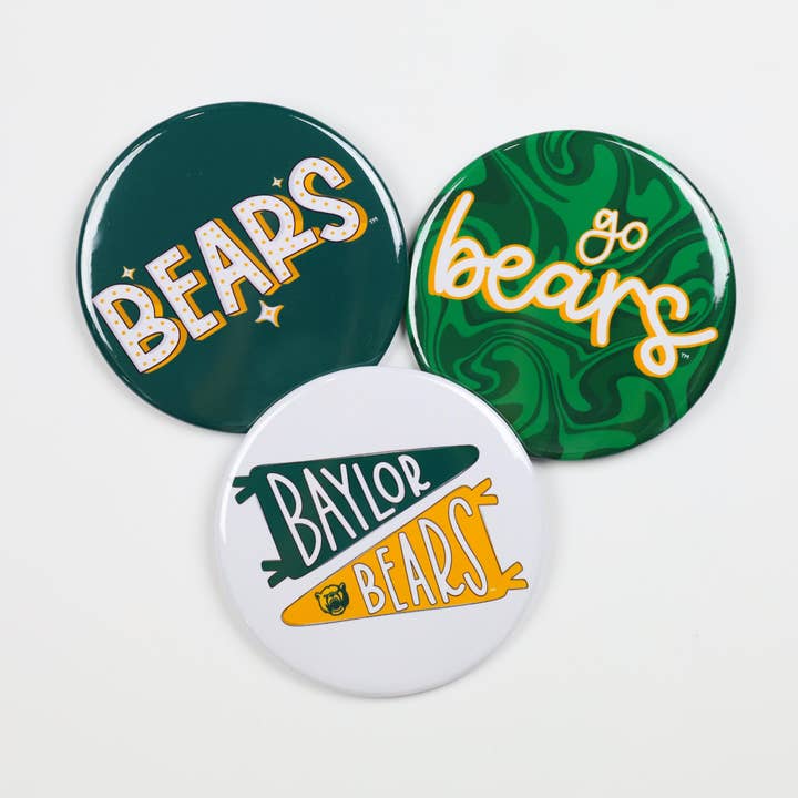 Baylor University Game Day Buttons | Gameday Pins for wholesale by Tailgated Co.