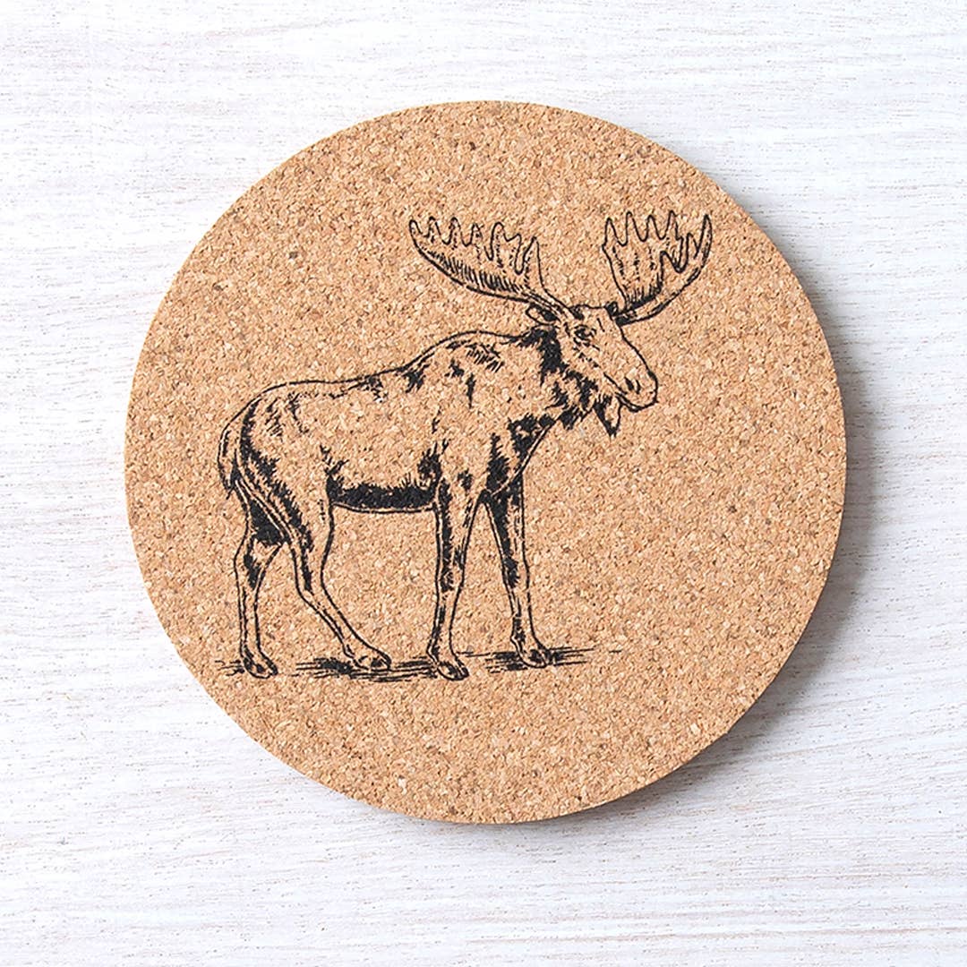 Counter Couture - Vente Sous-verre - Dessous de verre en liège élan | Léger | Encre imperméable1
