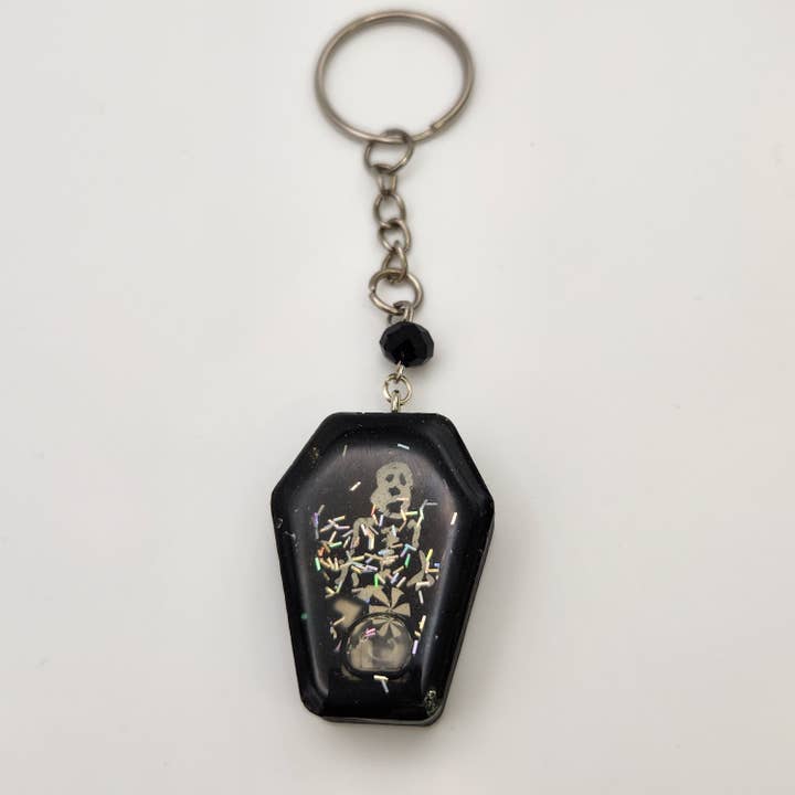 Coffin Shaker Keychain for wholesale by Blue Bourbon Designs