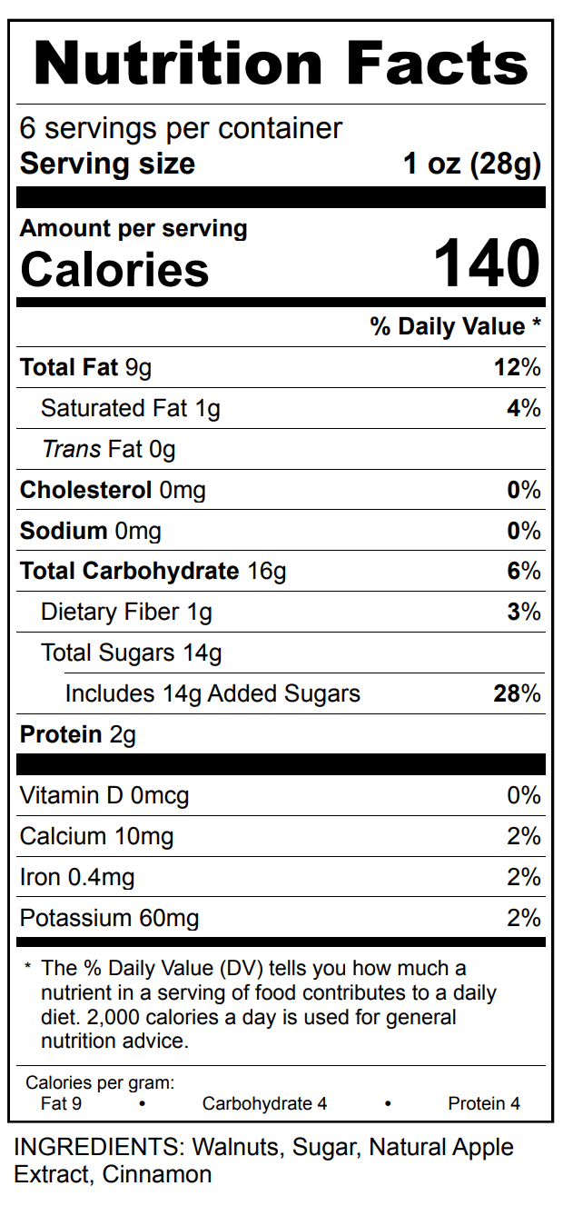 Popinsanity Popcorn & Confections – wholesale Nötter – Äpple kanel valnötter | Gourmet kanderade nötter gåva | 6oz Box3